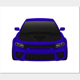 Charger Widebody Indigo-blue + black hood Posters and Art